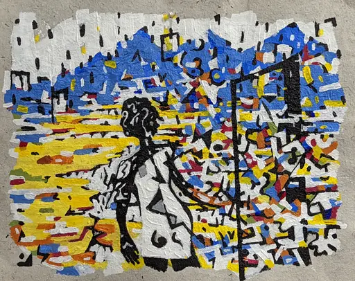 Untitled, 2022, acrylic on handmade paper